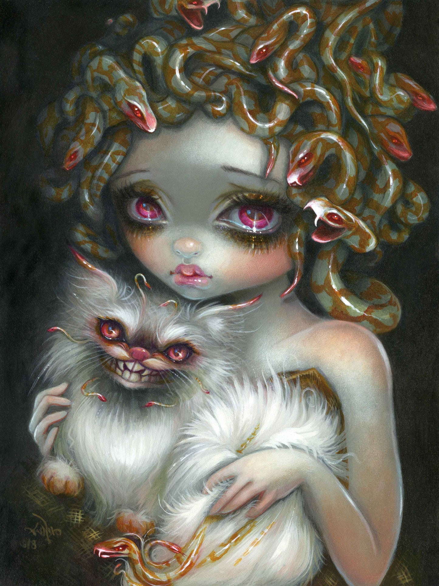 Medusa and her cat by Jasmine Becket Griffith - Premium Diamond Painting kit 55x75cm