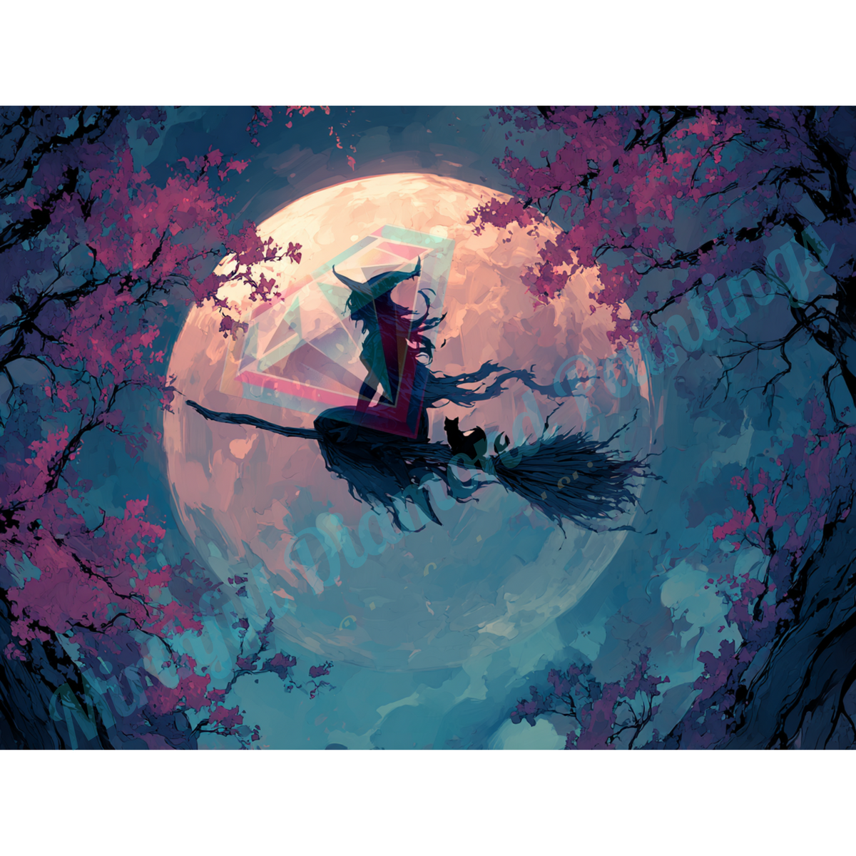 To the Moon Witch Diamond Painting Kit 70x50cm – Mirthful Diamond Art