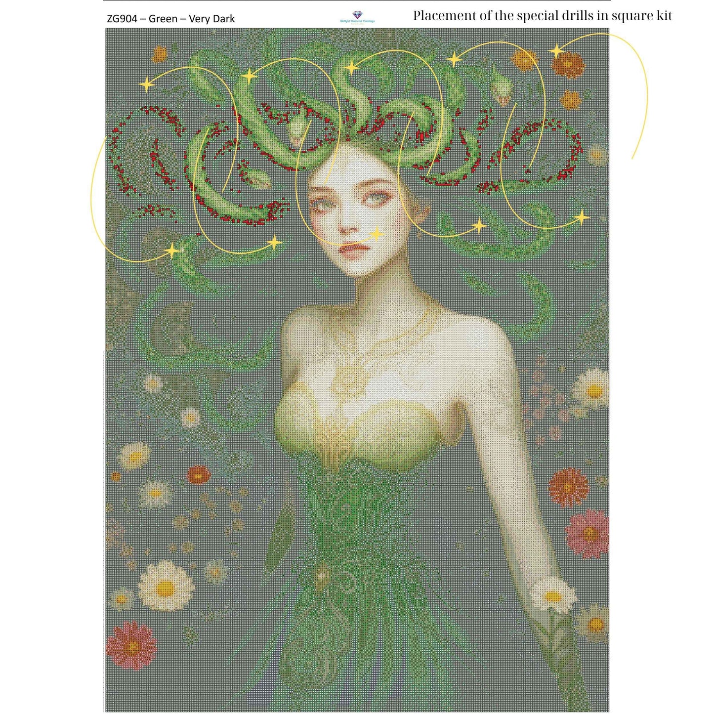 Medusa Diamond Painting Kit – 70x95cm | Round or Square Drills