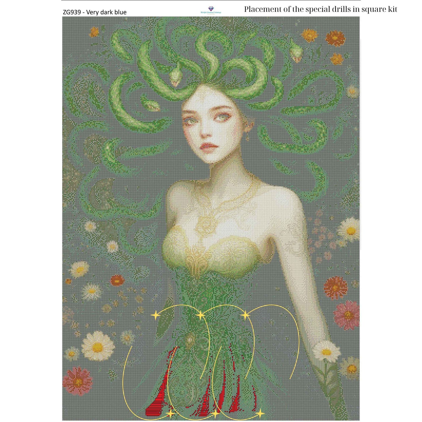 Medusa Diamond Painting Kit – 70x95cm | Round or Square Drills