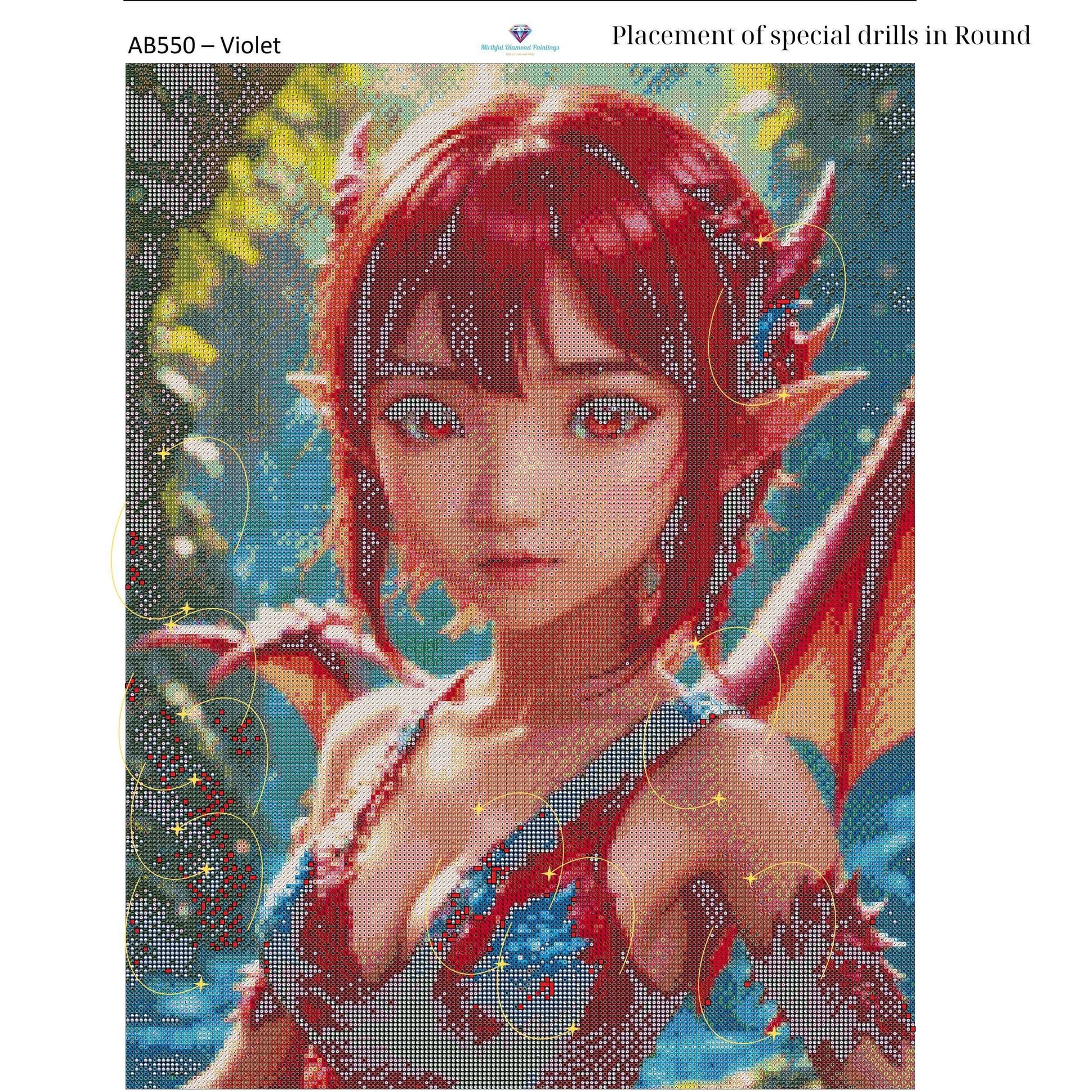Emberborn Enchantress – 50x65cm Diamond Painting Kit | Fiery Fantasy Dragon Girl Design