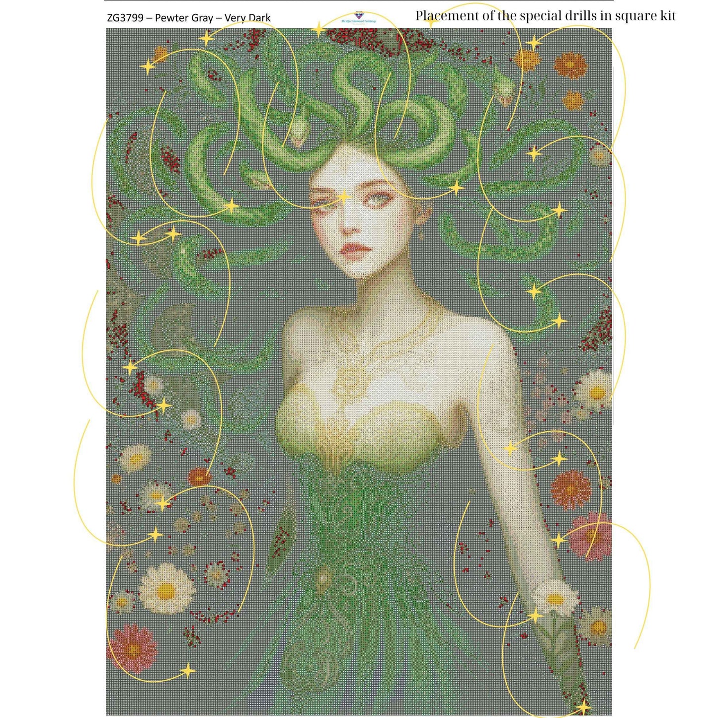 Medusa Diamond Painting Kit – 70x95cm | Round or Square Drills