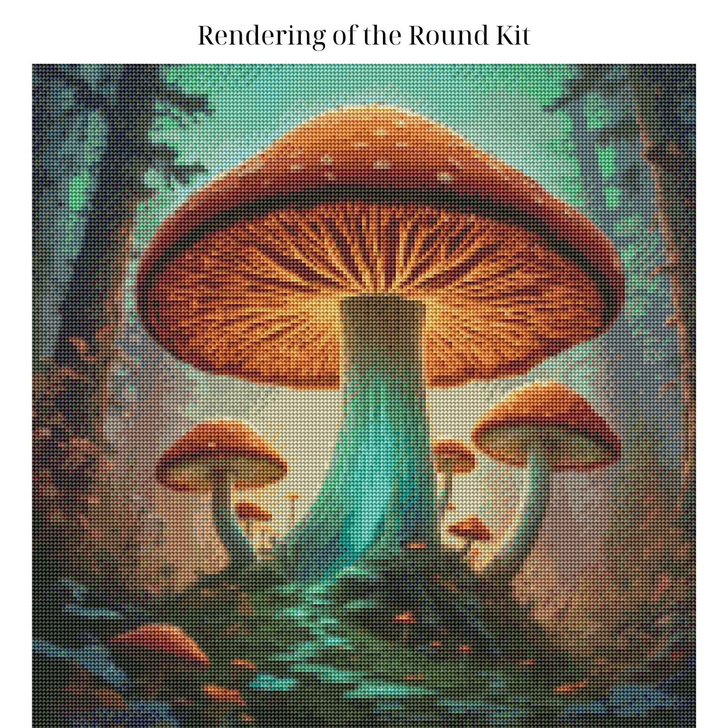 Enchanted Fungi Grove – 50x50cm Diamond Painting Kit | Square Resin or Round Acrylic Drills
