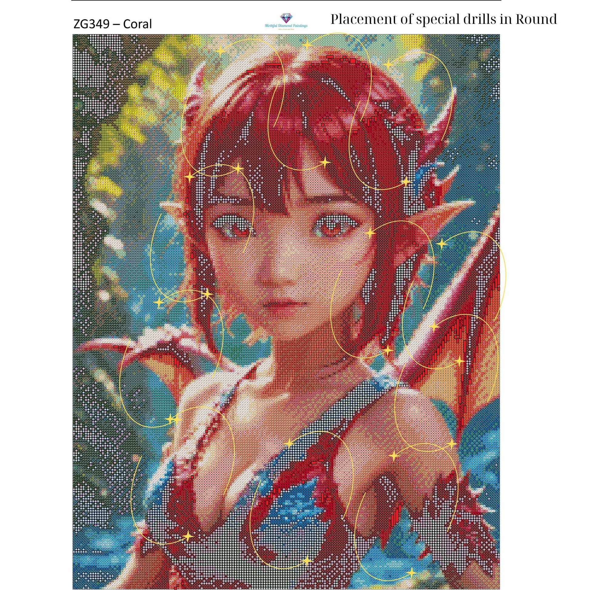 Emberborn Enchantress – 50x65cm Diamond Painting Kit | Fiery Fantasy Dragon Girl Design