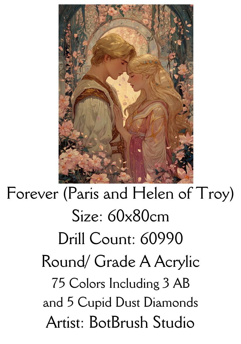 Forever (Paris and Helen of Troy)  - Premium Diamond Painting Kit 60x80cm