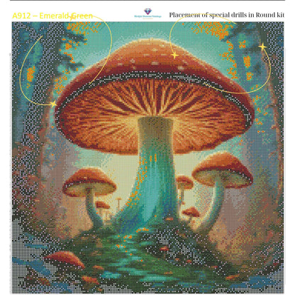 Enchanted Fungi Grove – 50x50cm Diamond Painting Kit | Square Resin or Round Acrylic Drills