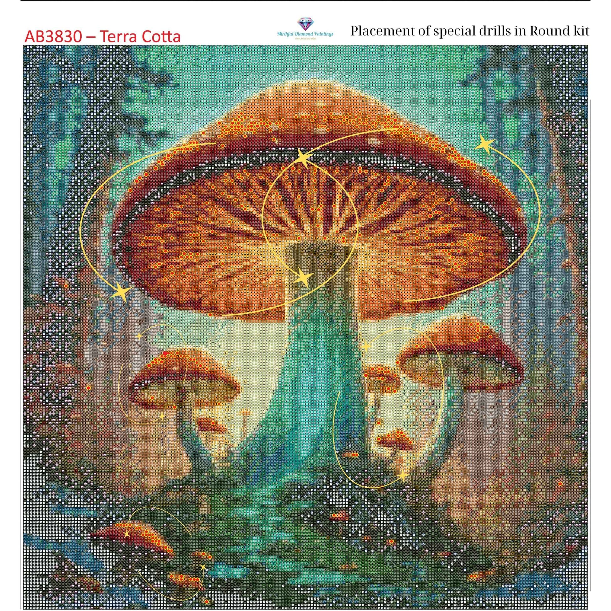 Enchanted Fungi Grove – 50x50cm Diamond Painting Kit | Square Resin or Round Acrylic Drills