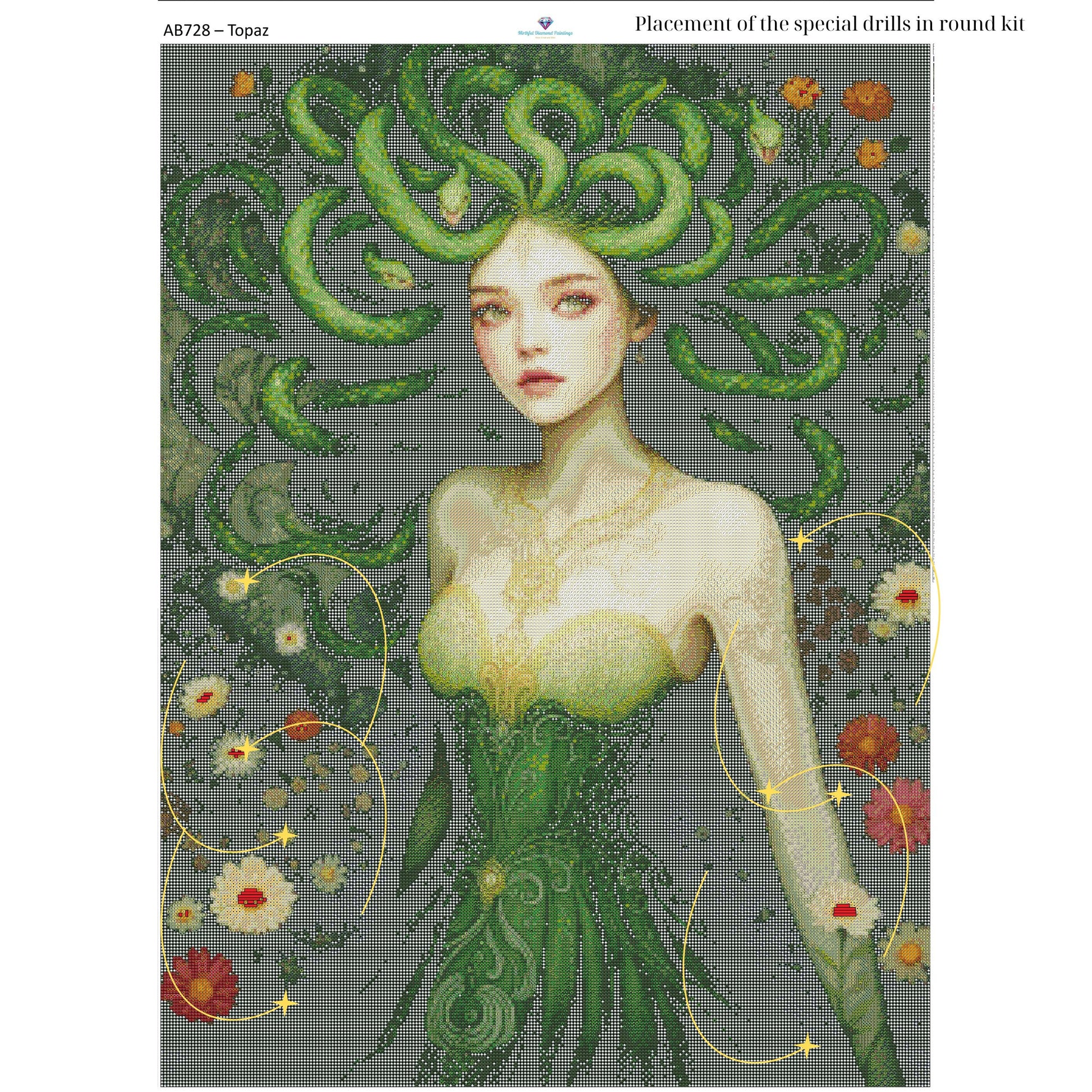 Medusa Diamond Painting Kit – 70x95cm | Round or Square Drills - Mirthful Diamond Paintings