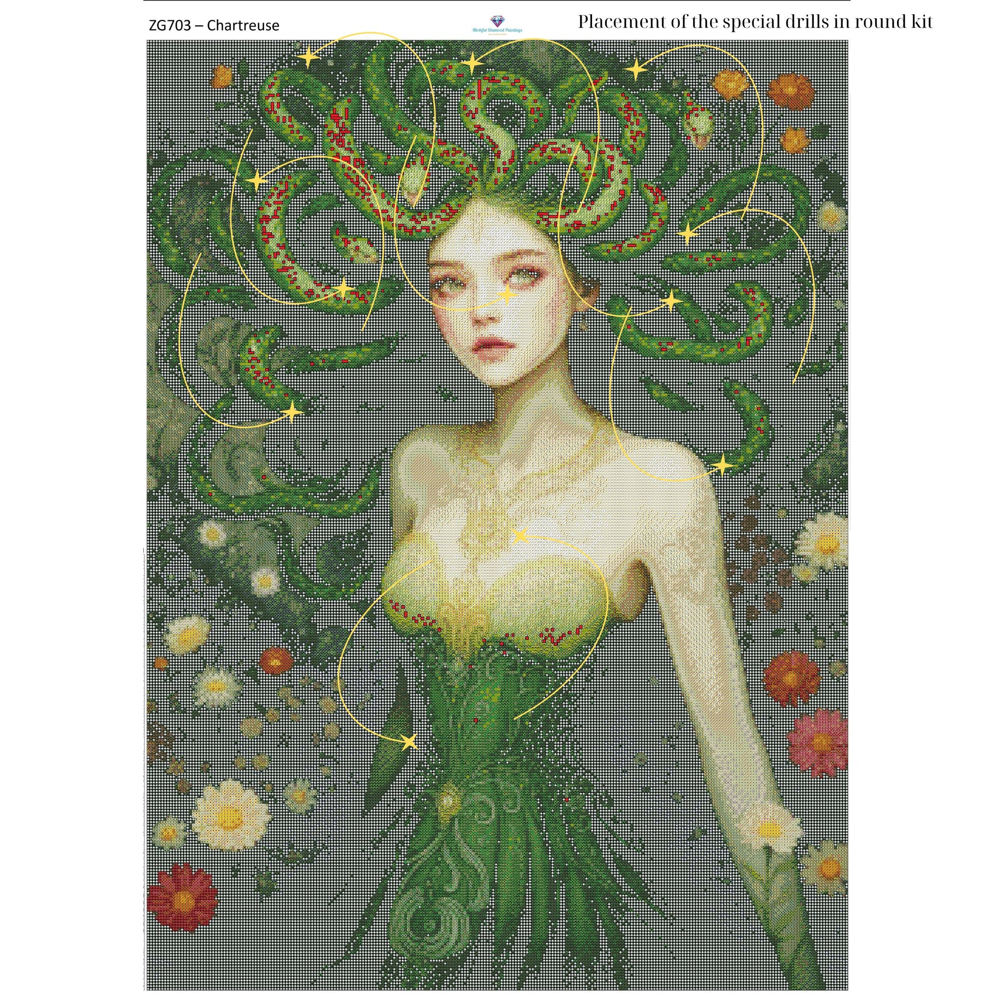 Medusa Diamond Painting Kit – 70x95cm | Round or Square Drills - Mirthful Diamond Paintings