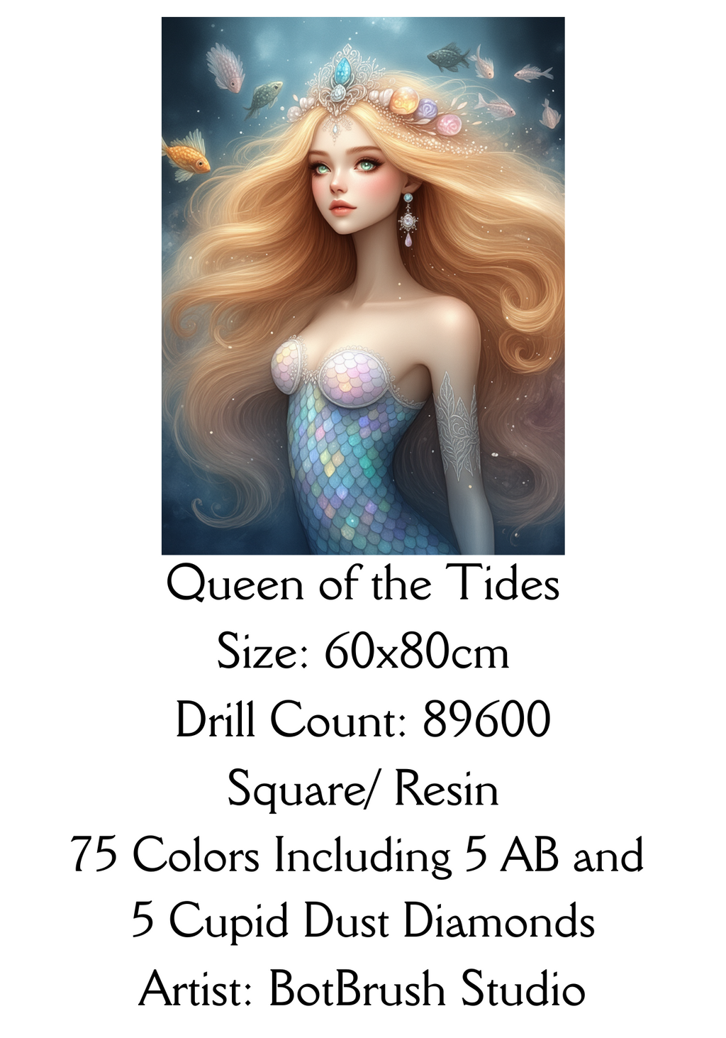 Queen of the Tides - 60x80cm Premium Diamond Painting Kit
