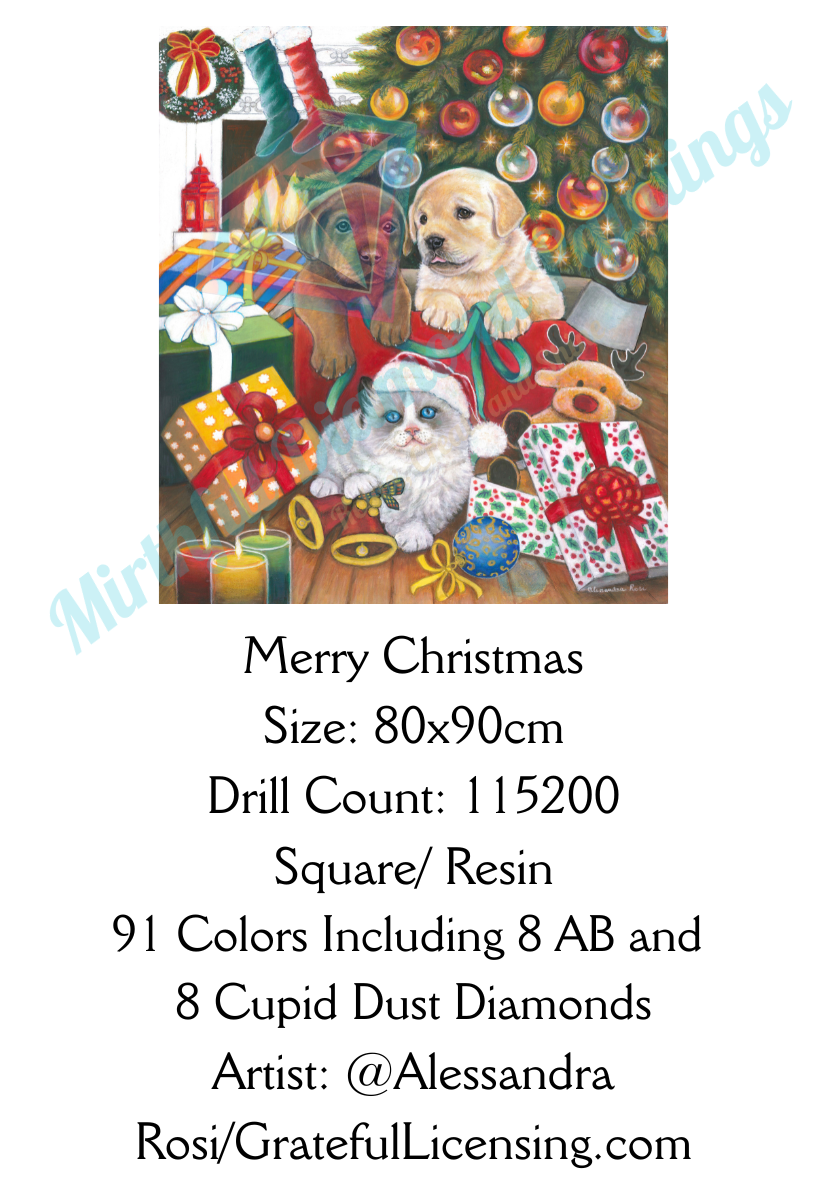 Merry Christmas by Alessandra Rosi and Grateful License - Diamond Painting Kit 80x90cm