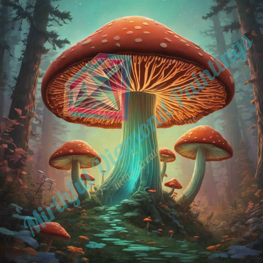 Enchanted Fungi Grove – 50x50cm Diamond Painting Kit | Square Resin or Round Acrylic Drills