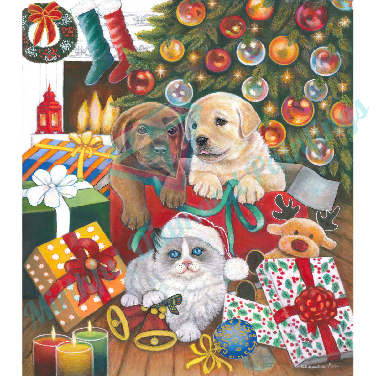 Merry Christmas diamond painting kit by Alessandra Rosi