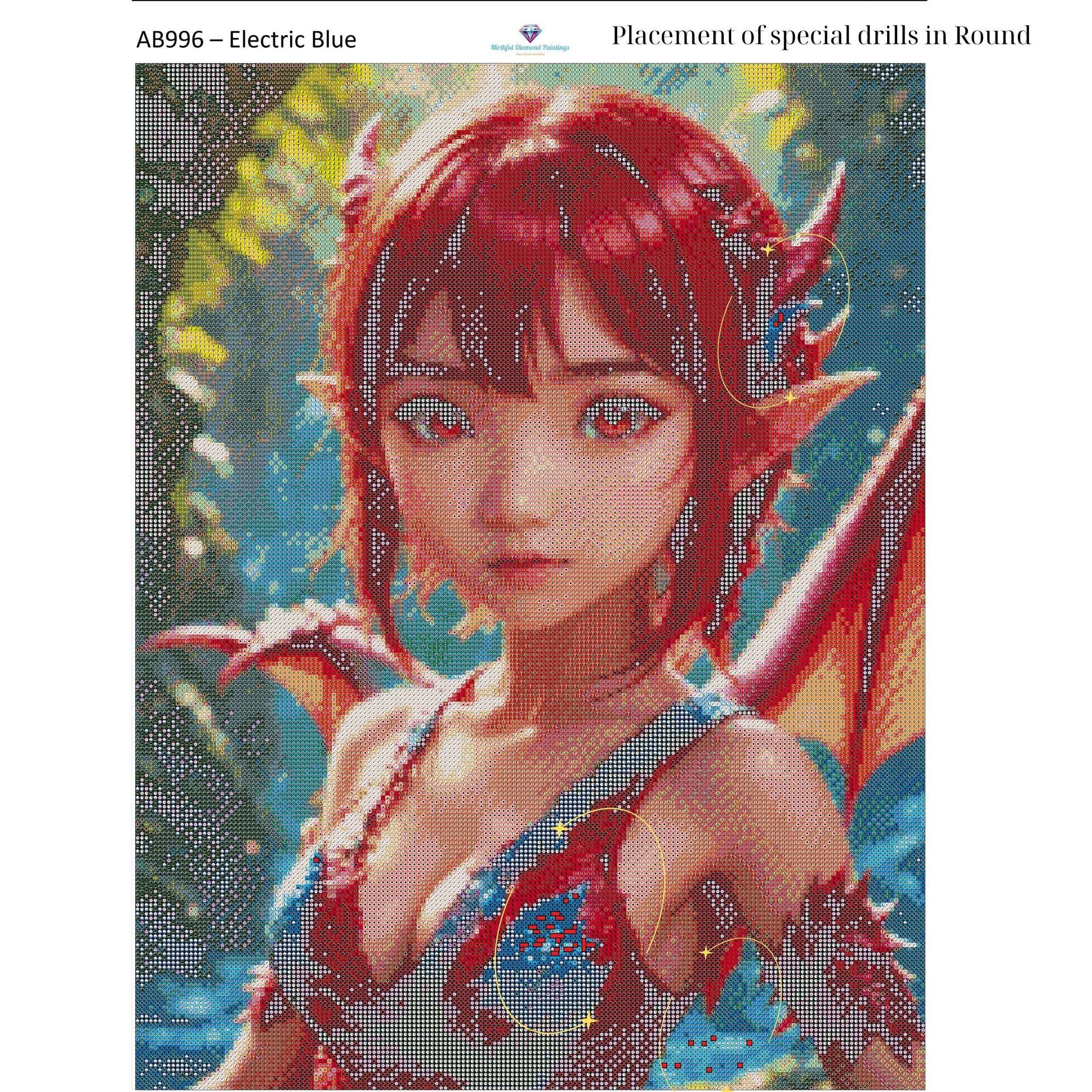 Emberborn Enchantress – 50x65cm Diamond Painting Kit | Fiery Fantasy Dragon Girl Design