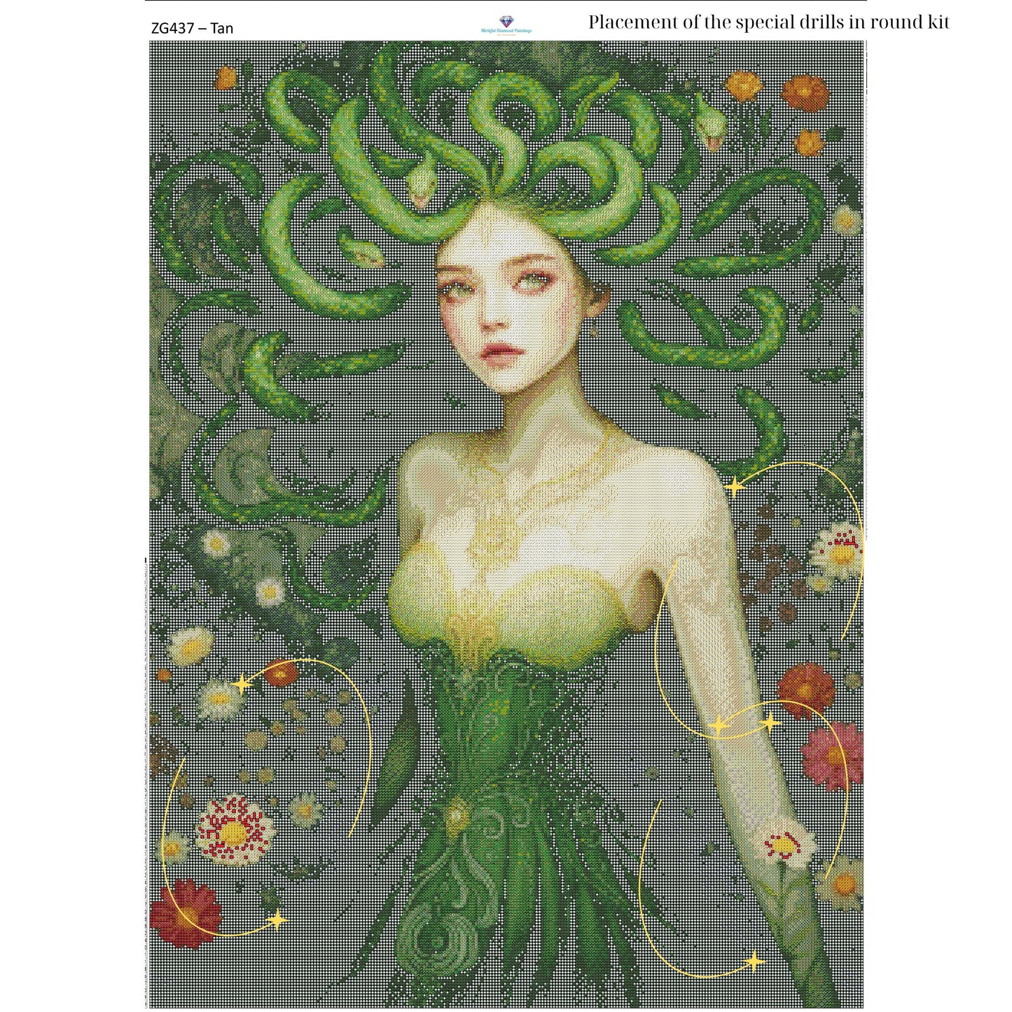 Medusa Diamond Painting Kit – 70x95cm | Round or Square Drills - Mirthful Diamond Paintings