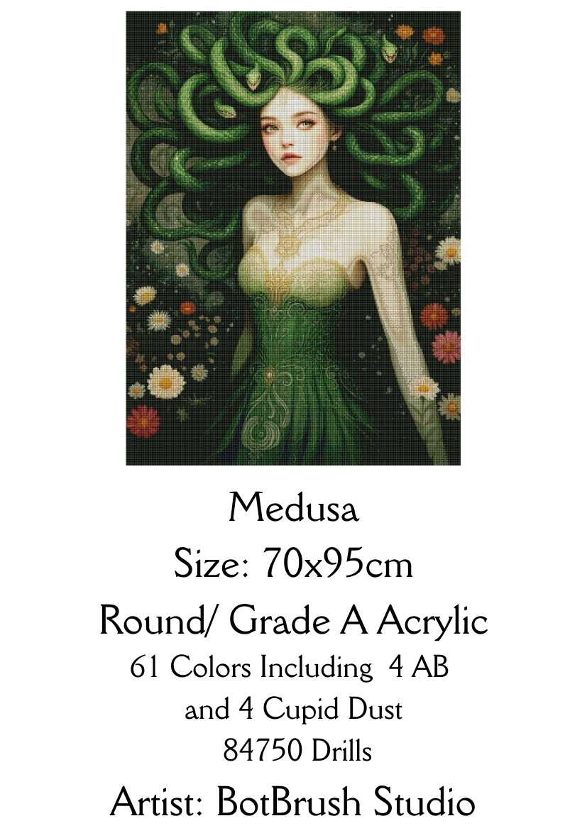 Medusa Diamond Painting Kit – 70x95cm | Round or Square Drills