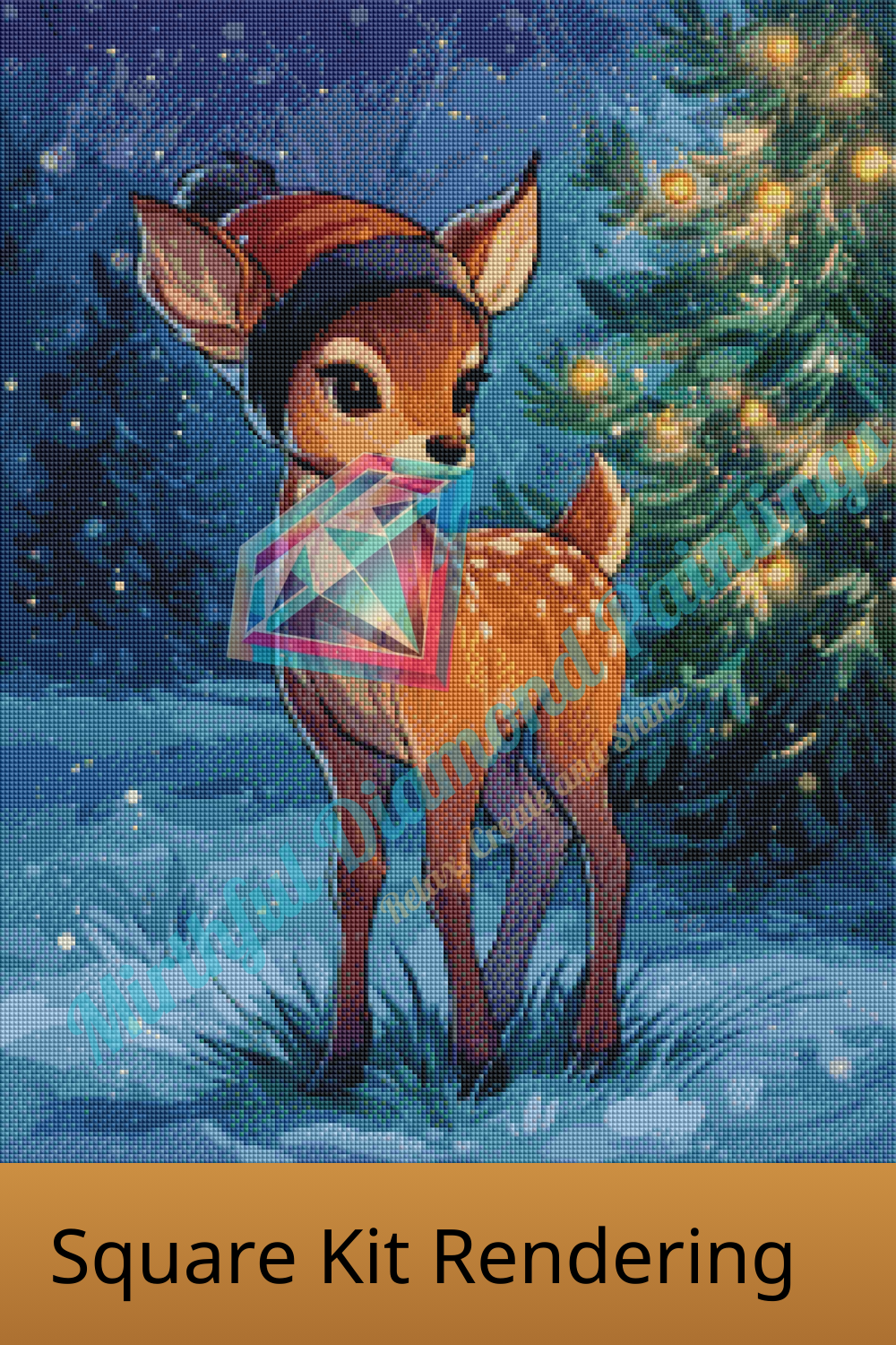 Christmas deer diamond painting kit artwork