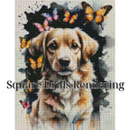 Dog of Butterflies – 50x65cm Diamond Painting Kit | Whimsical Watercolor-Inspired Design