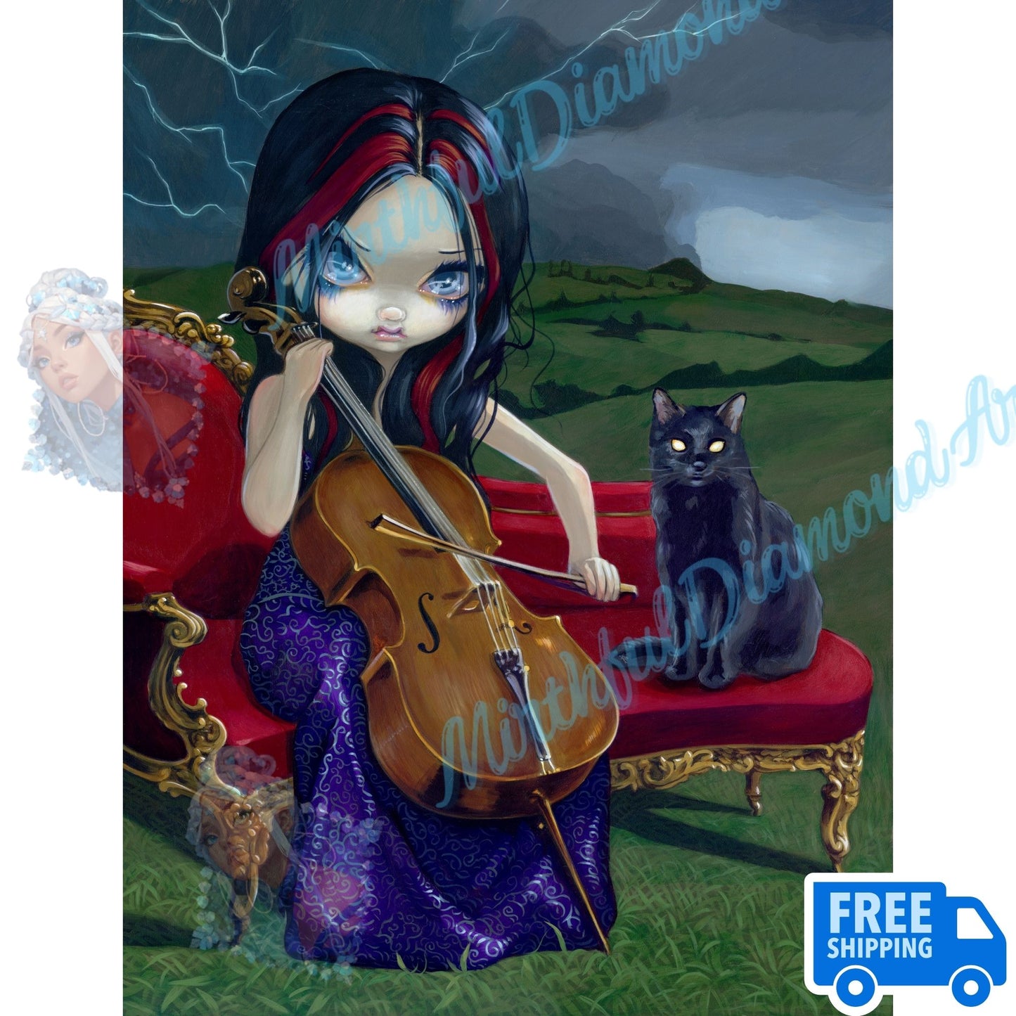Cello Storm by Jasmine Becket Griffith - Premium Diamond Painting kit 50x65cm