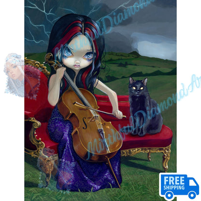 Cello Storm by Jasmine Becket Griffith - Premium Diamond Painting kit 50x65cm