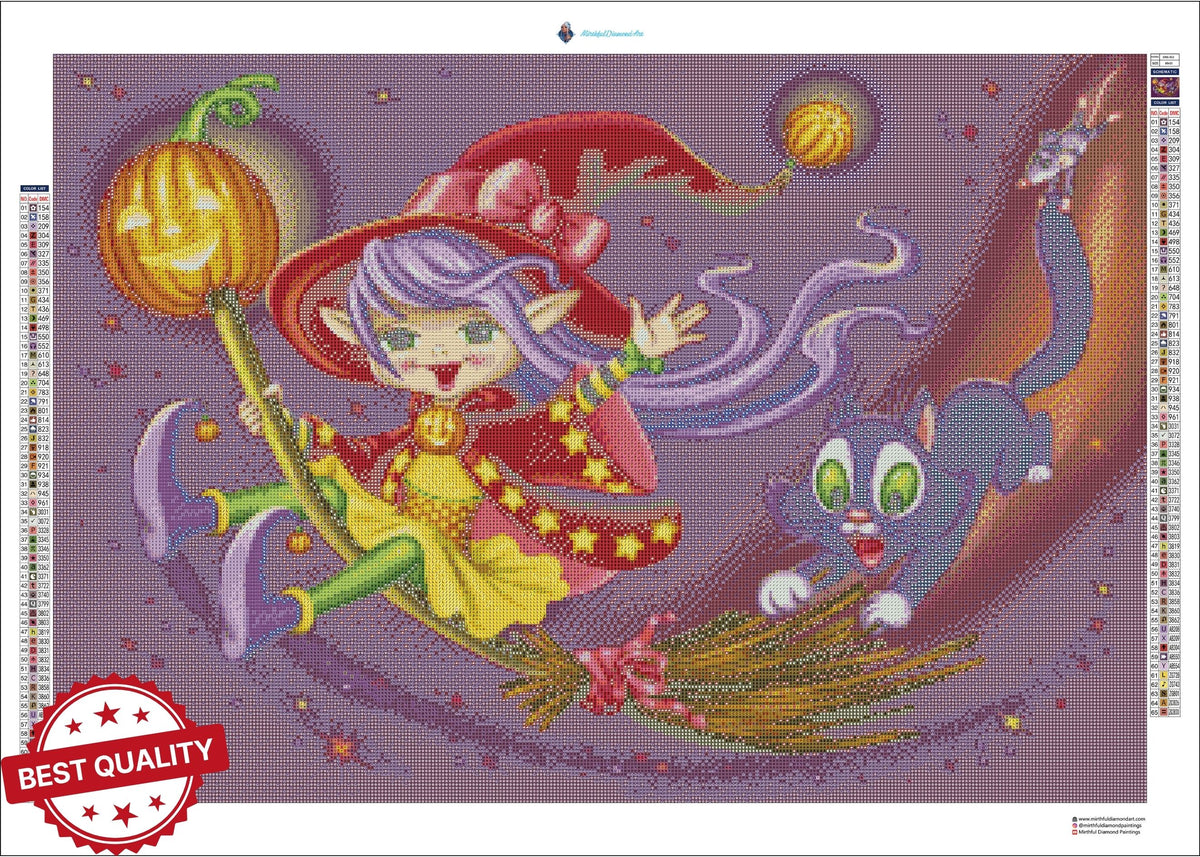 Witch with a cat by Olga and Alexei Drozdov 80x55cm