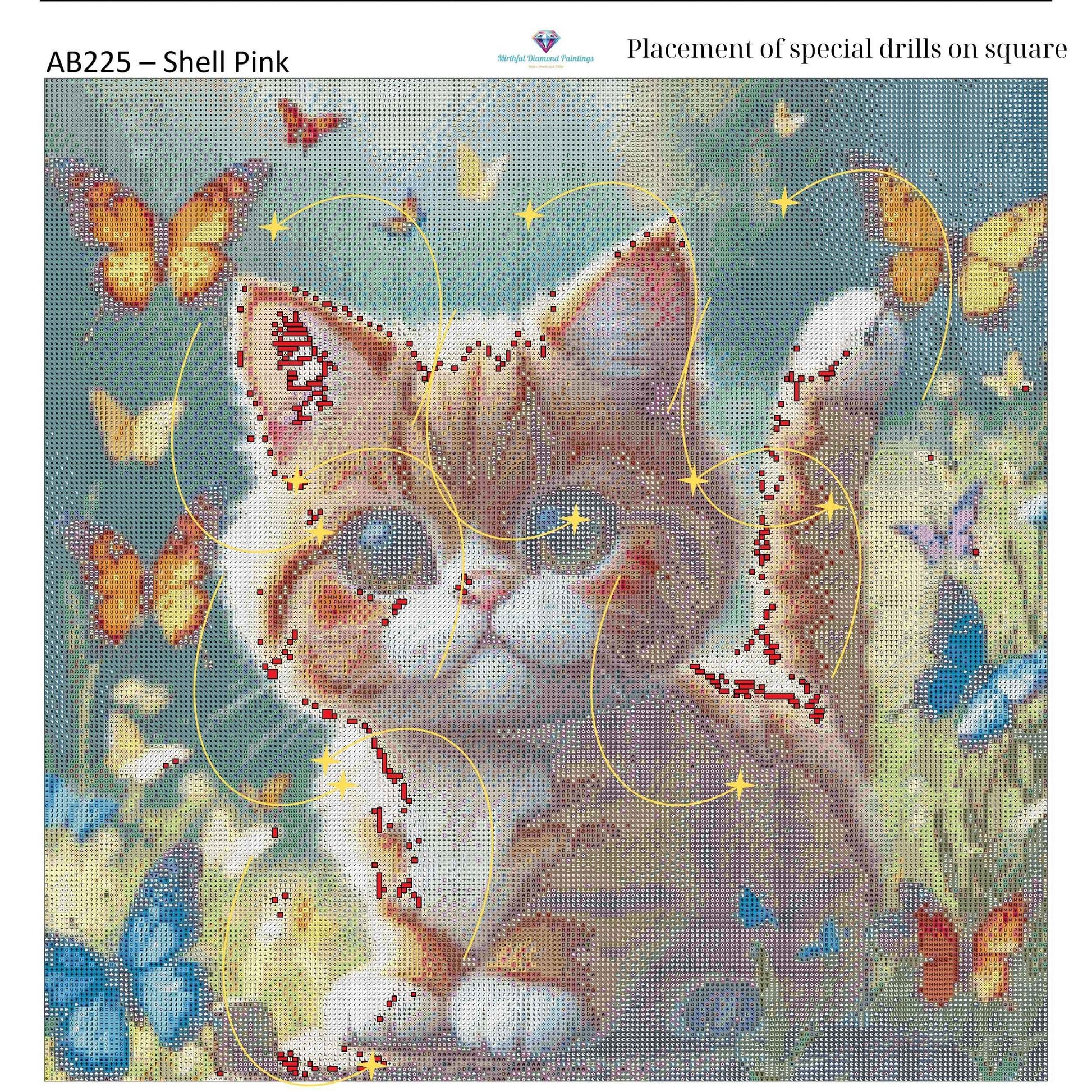 Kitty of Butterflies – Premium Diamond Painting Kit (50x50cm) Square Resin OR Round Acrylic Drills | Fantasy Cat DIY Art