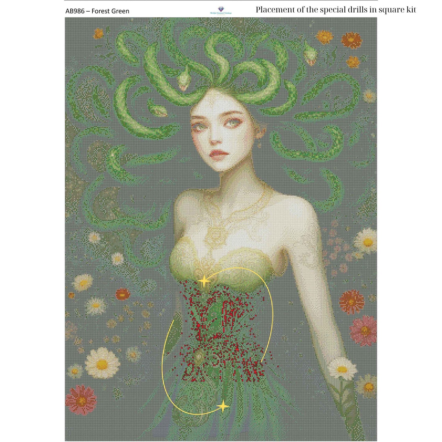 Medusa Diamond Painting Kit – 70x95cm | Round or Square Drills