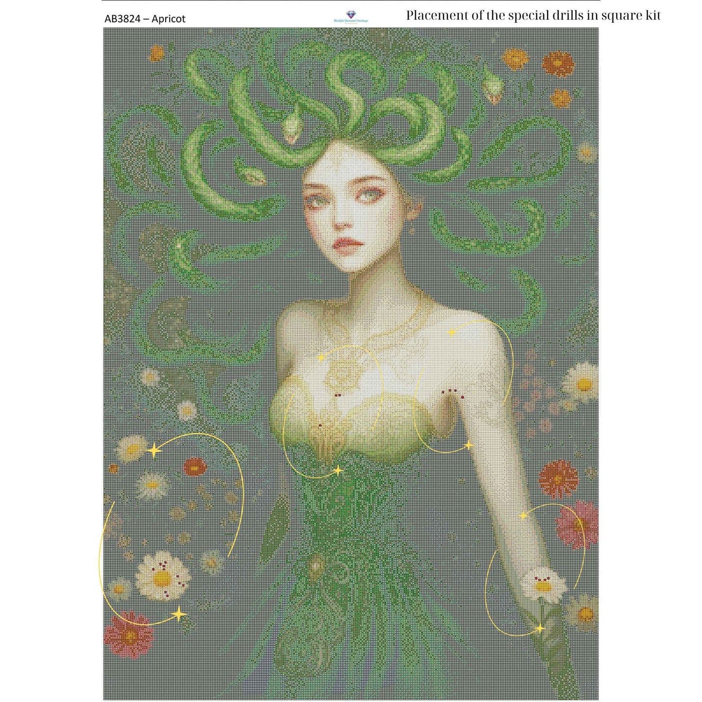 Medusa Diamond Painting Kit – 70x95cm | Round or Square Drills