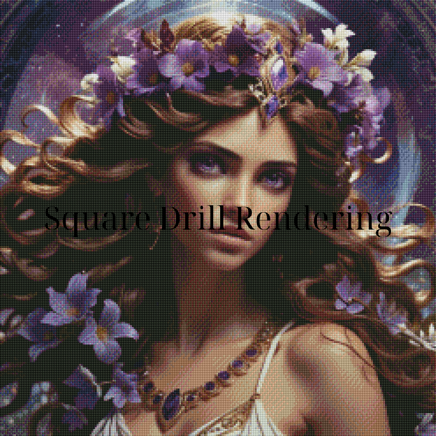 The Veil of the Underworld Rose (Euridice) – Premium Diamond Painting Kit 70x70cm