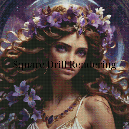 The Veil of the Underworld Rose (Euridice) – Premium Diamond Painting Kit 70x70cm