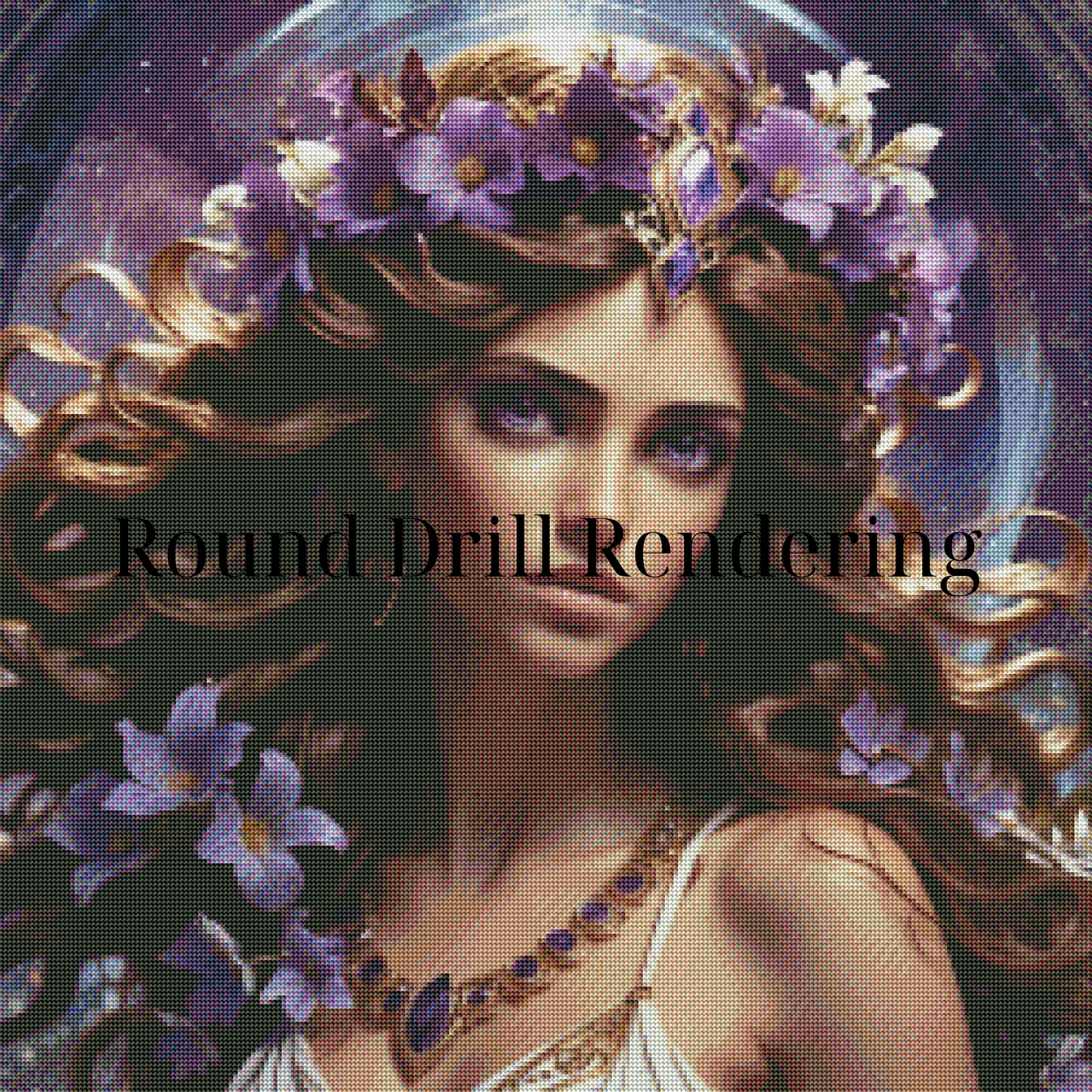 The Veil of the Underworld Rose (Euridice) – Premium Diamond Painting Kit 70x70cm