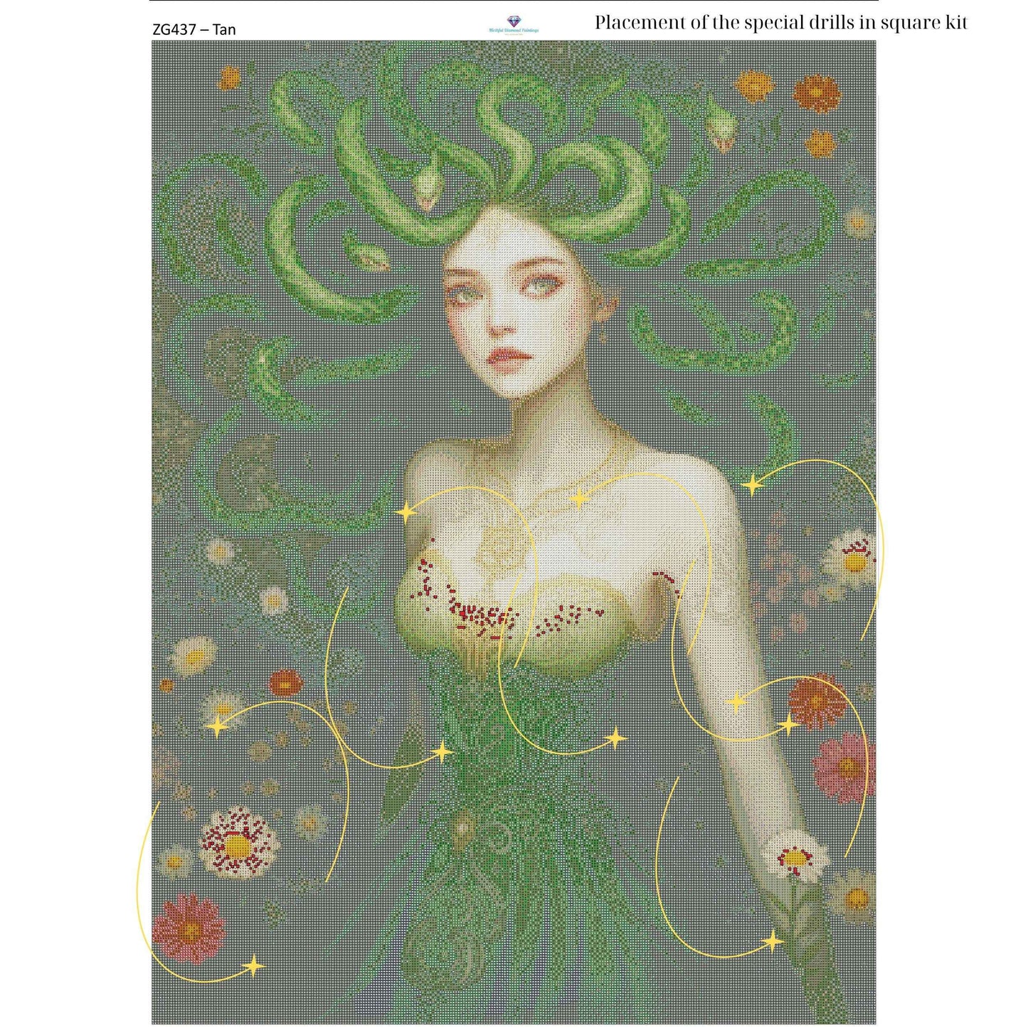 Medusa Diamond Painting Kit – 70x95cm | Round or Square Drills