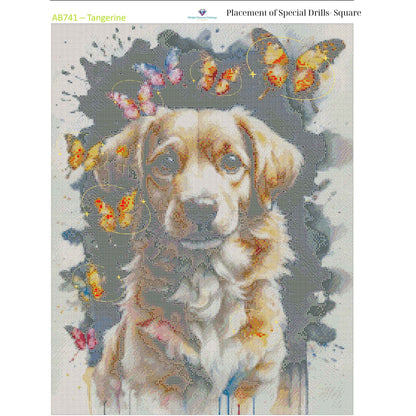 Dog of Butterflies – 50x65cm Diamond Painting Kit | Whimsical Watercolor-Inspired Design