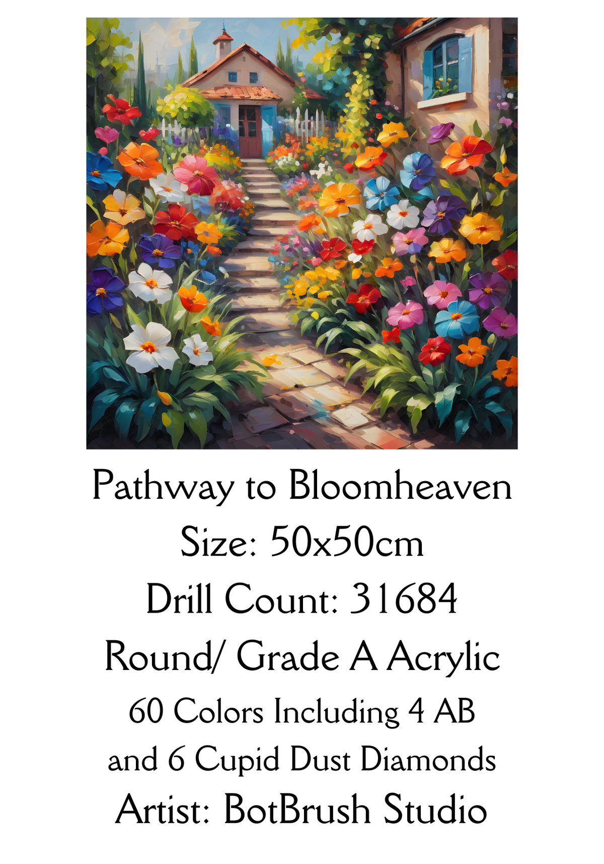 Pathway to Bloomheaven - 50x50cm Premium Diamond Painting kit