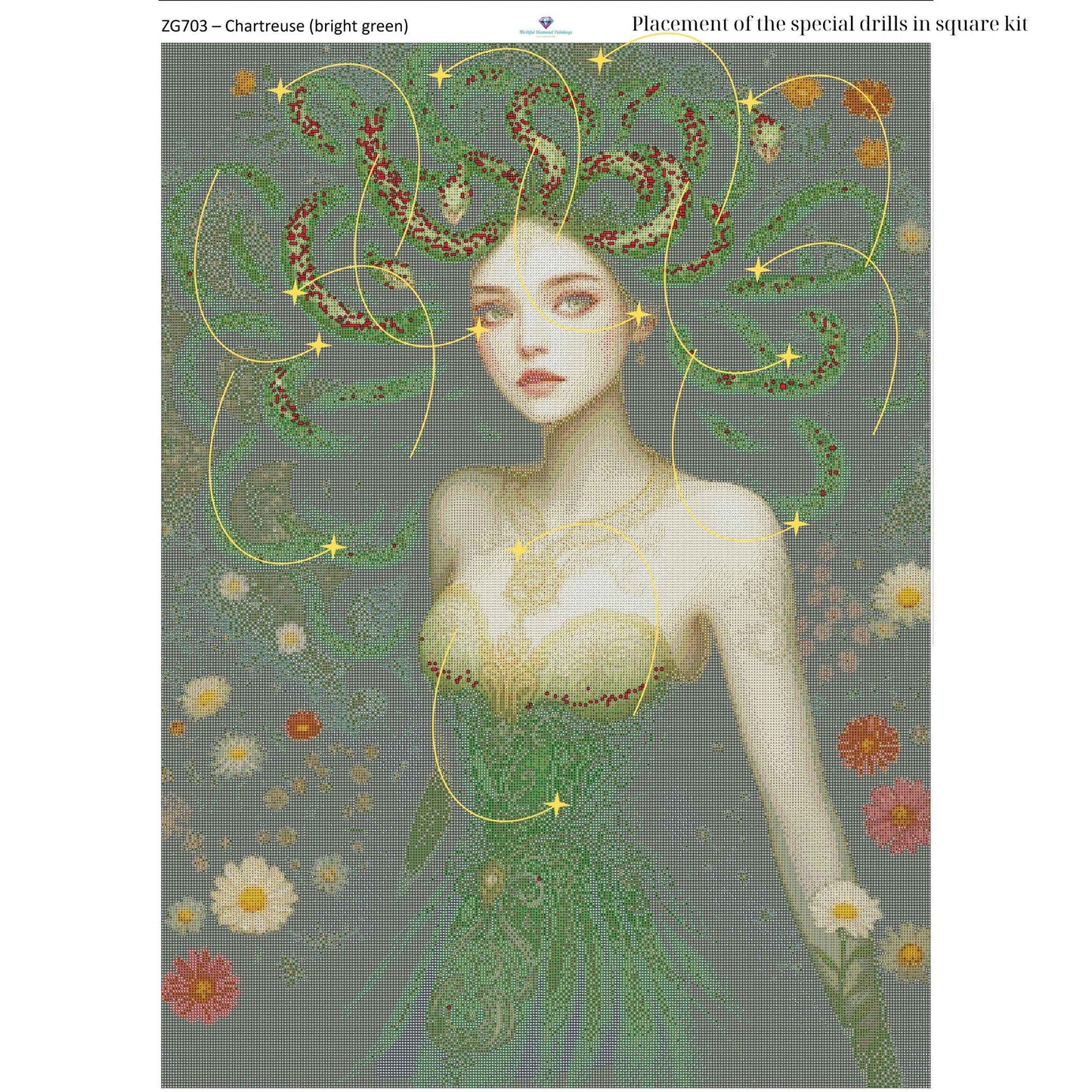 Medusa Diamond Painting Kit – 70x95cm | Round or Square Drills