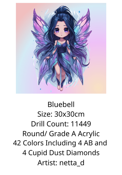 Blubell by netta_d - Premium Diamond Painting kit 30x30cm Round Diamonds