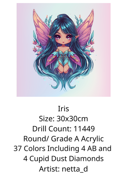 Iris by netta_d - Premium Diamond Painting kit 30x30cm Round Diamonds