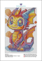 Mini Chibi Collection - Dragons 6 Hand Rendered Mini Canvases (Full Coverage) Square 13z18cm each