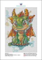Mini Chibi Collection - Dragons 6 Hand Rendered Mini Canvases (Full Coverage) Square 13z18cm each