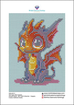 Mini Chibi Collection - Dragons 6 Hand Rendered Mini Canvases (Full Coverage) Square 13z18cm each