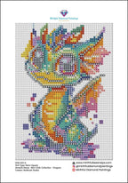 Mini Chibi Collection - Dragons 6 Hand Rendered Mini Canvases (Full Coverage) Square 13z18cm each