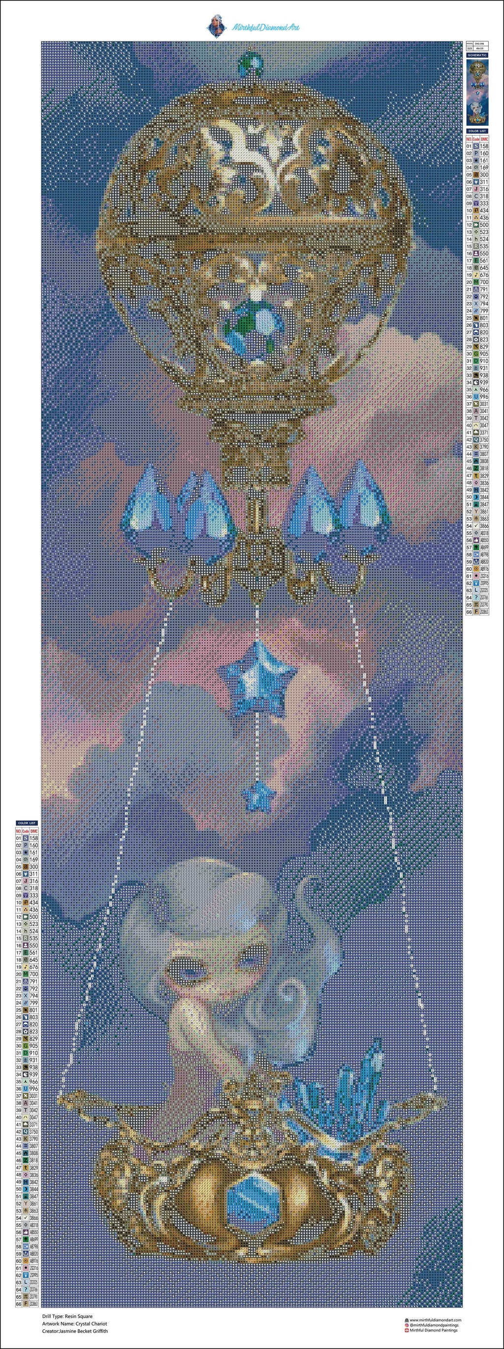 Crystal Chariot by Jasmine Becket Griffith - Premium Diamond Painting kit 40x120cm