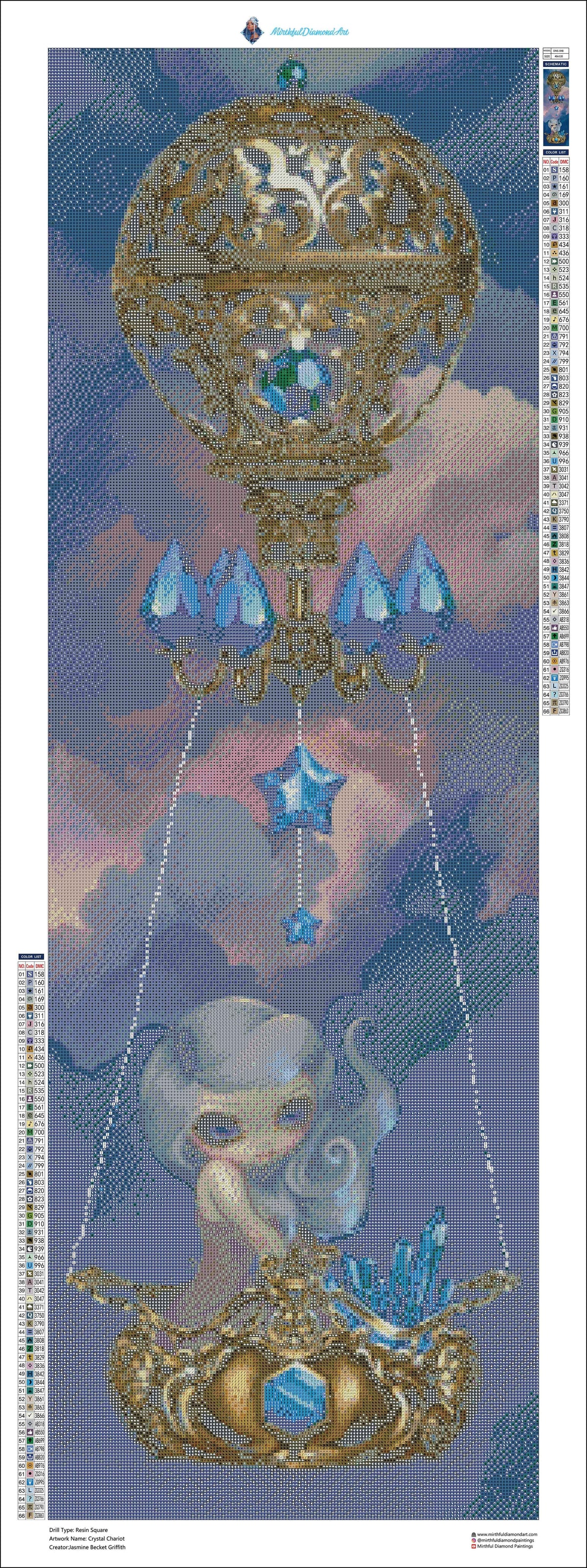 Crystal Chariot by Jasmine Becket Griffith - Premium Diamond Painting kit 40x120cm