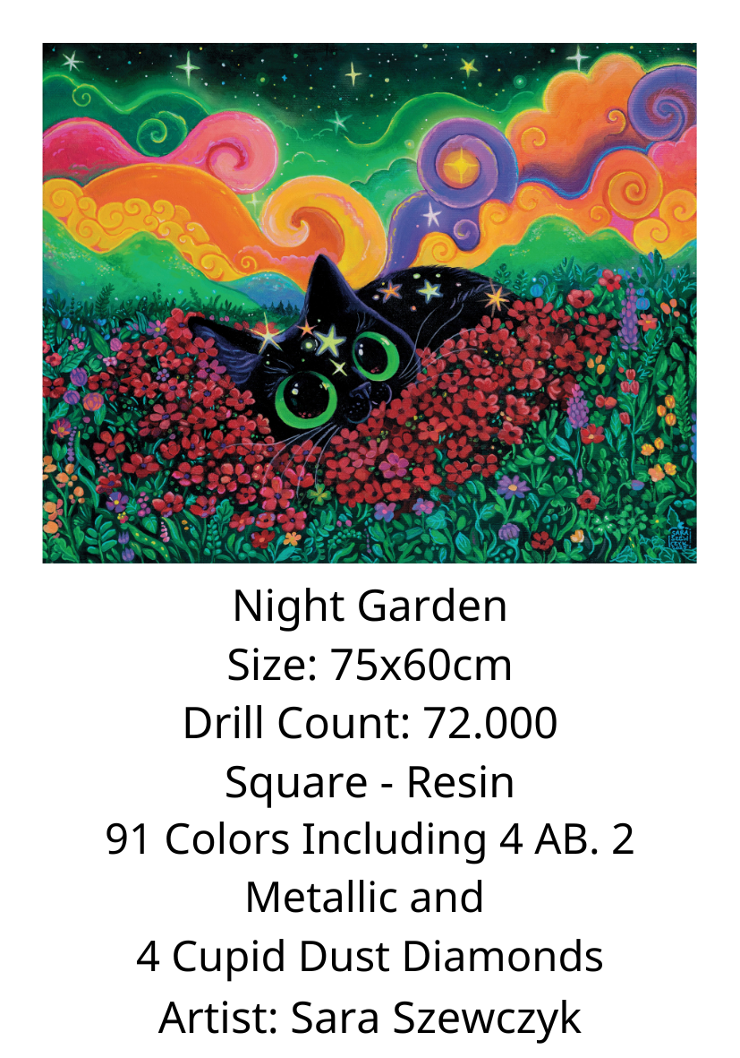 Night garden	by Sara Szewczyk - Premium Diamond Painting kit 75x60cm Square Diamonds