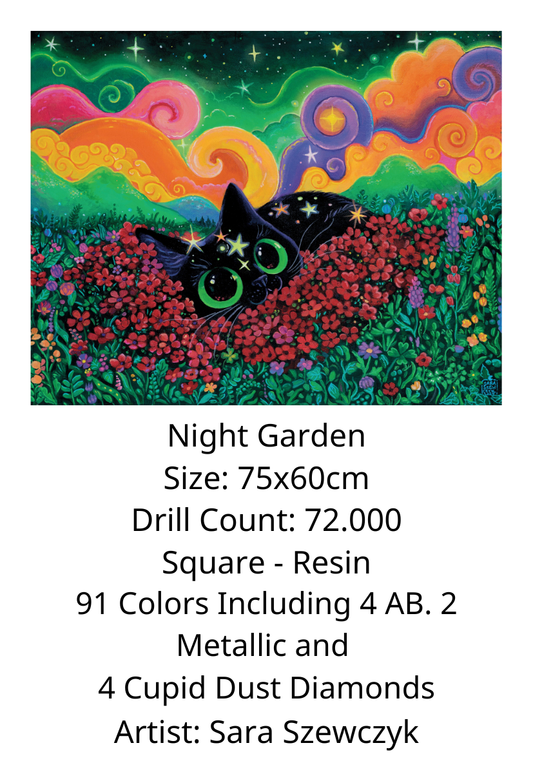 Night garden	by Sara Szewczyk - Premium Diamond Painting kit 75x60cm Square Diamonds