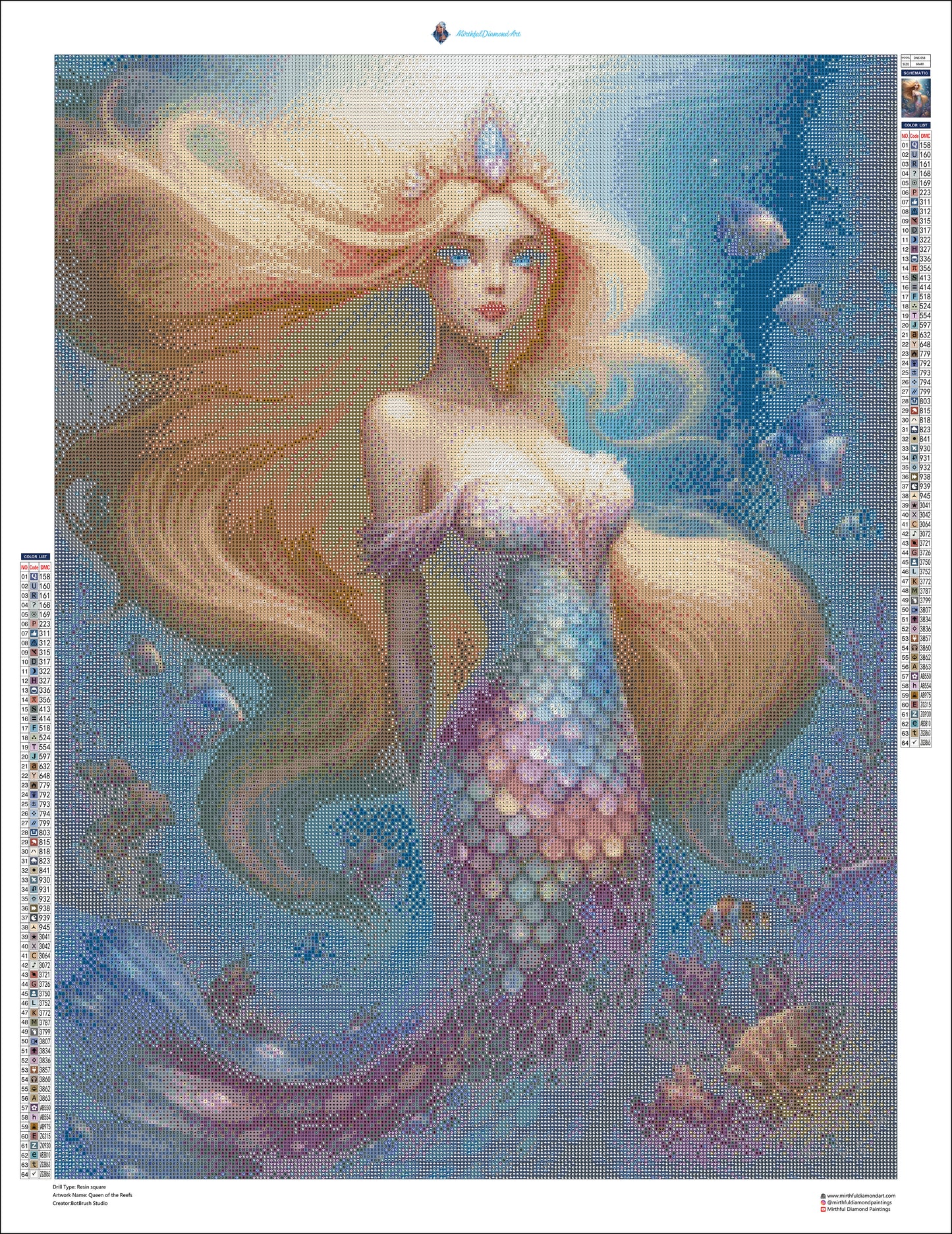 Queen of the Reefs by BotBrush Studio - Premium Painting Kit 60x80 cm