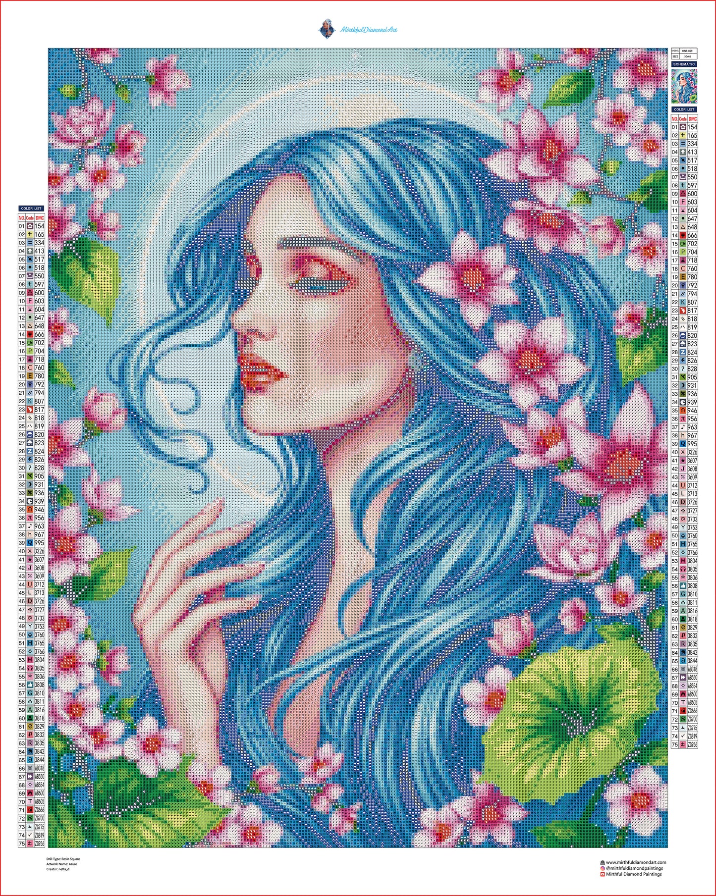 Azure by netta_d - Premium Diamond Painting kit 50x65cm