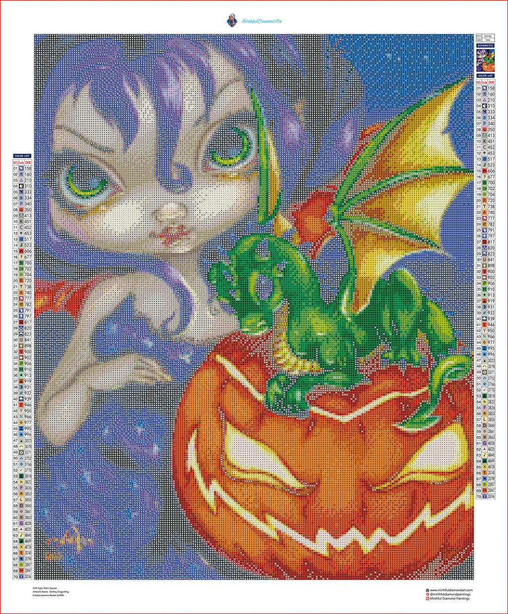 Darling Dragonling 2 by Jasmine Becket Griffith - Premium Diamond Painting kit 50x62cm