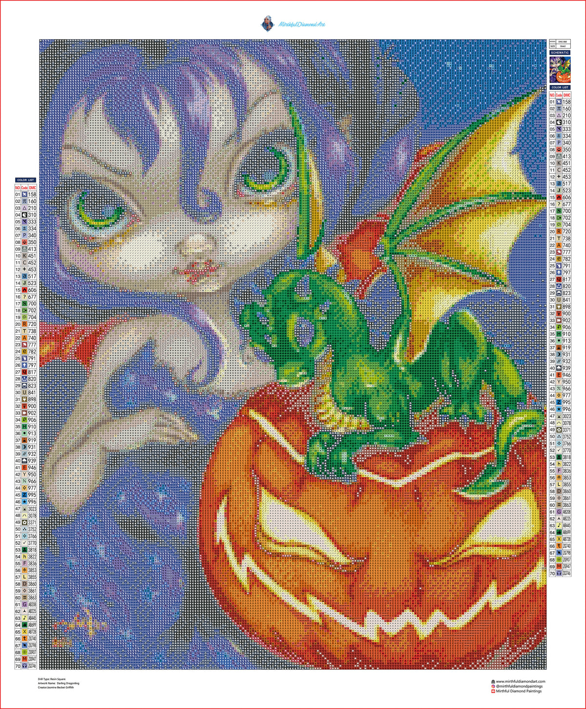 Darling Dragonling 2 by Jasmine Becket Griffith - Premium Diamond Painting kit 50x62cm