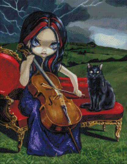 Cello Storm by Jasmine Becket Griffith - Premium Diamond Painting kit 50x65cm